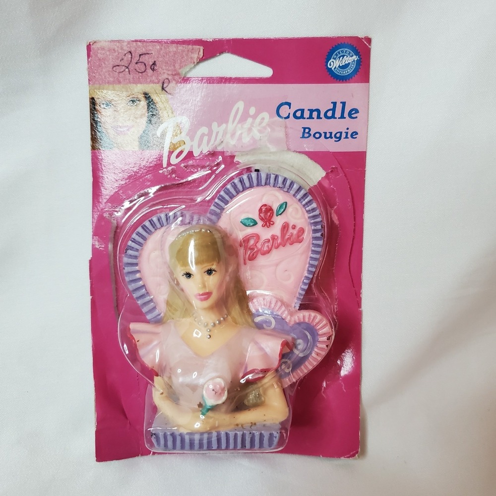 Barbie Candle Mattel Pink Purple Vintage Birthday Used In Box
